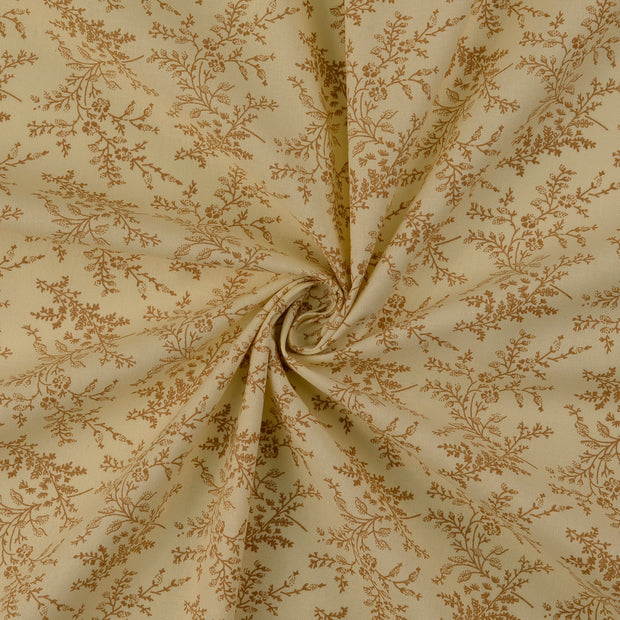Popeline de Coton tissu Beige 