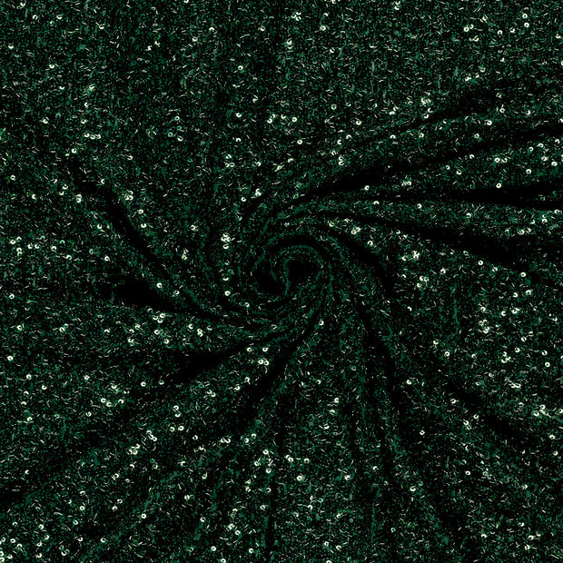 Mesh fabrik Dunkelgrün Paillette 