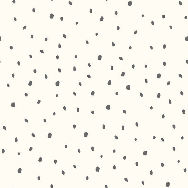 Cotton Jersey fabric Dots Off White