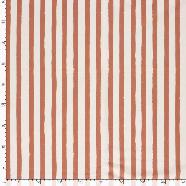 French Terry GOTS organic fabric Stripes Old Pink