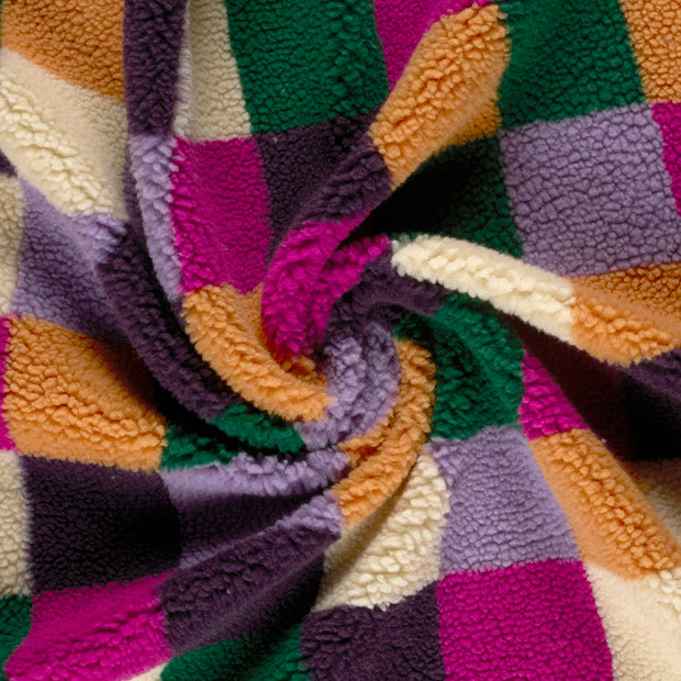 Sherpa Fleece fabrik Fuchsia bedruckt 