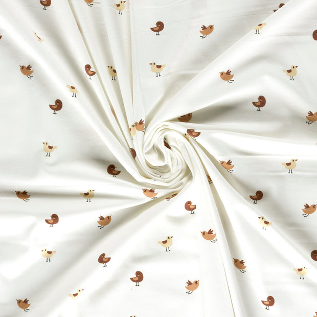 Jersey fabric Off White printed 