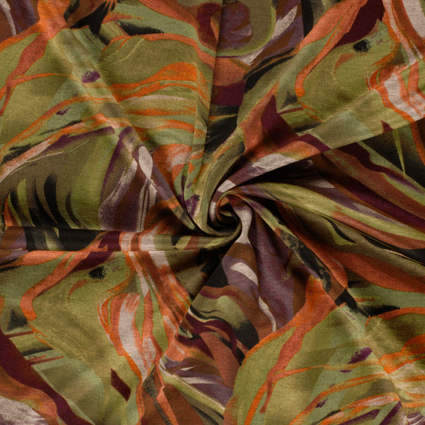 Poly Viscose Jersey fabrik Ziegel discharge bedruckt 