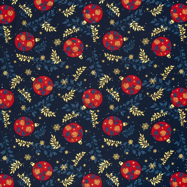 Cotton Poplin fabric Navy 