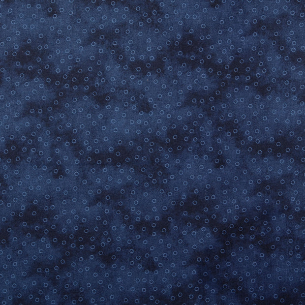 Cotton Poplin fabric Geometric pattern Navy