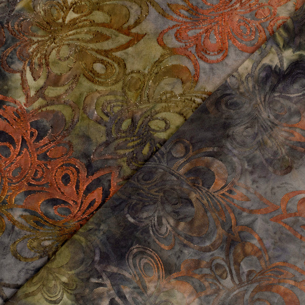 Dévoré Jacquard tissu fleurs imprimé 