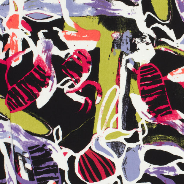Viscose Poplin fabric Abstract Purple