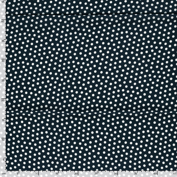 Bamboo Poplin fabric Dots Navy