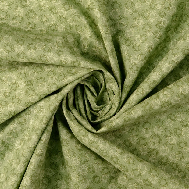 Algodón Popelina tela Verde oliva 
