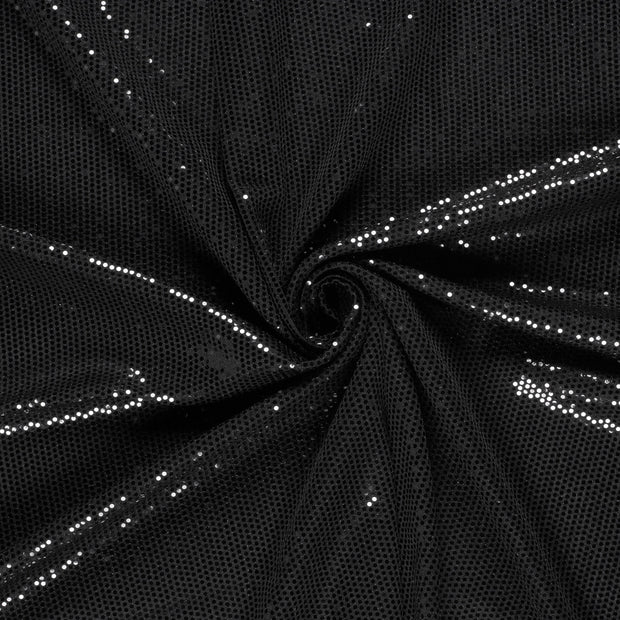 Polyester Jersey stof Zwart Pailletten 