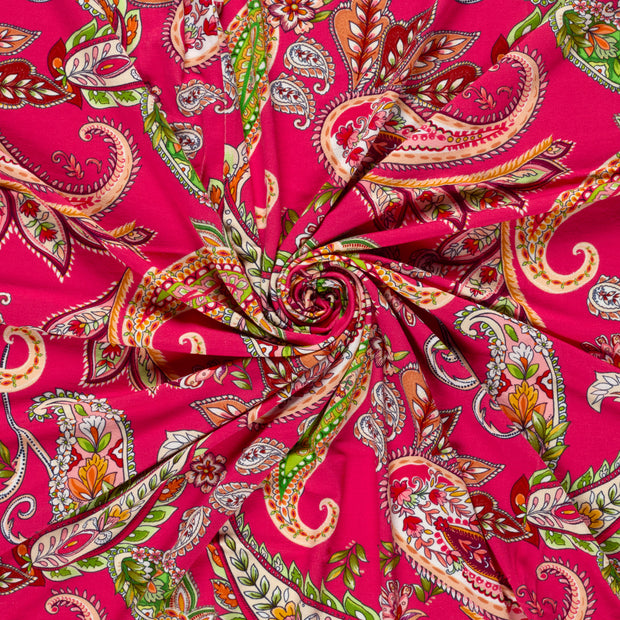 Viscose Vortex Jerséis tela Fucsia estampación digital 