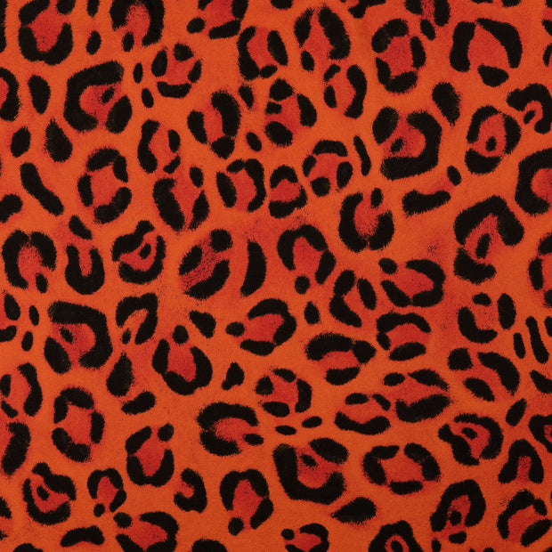 Viscose Poplin fabric Animals Orange