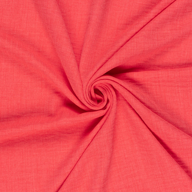 Aspecto lino tela Rojo oscuro estampado 