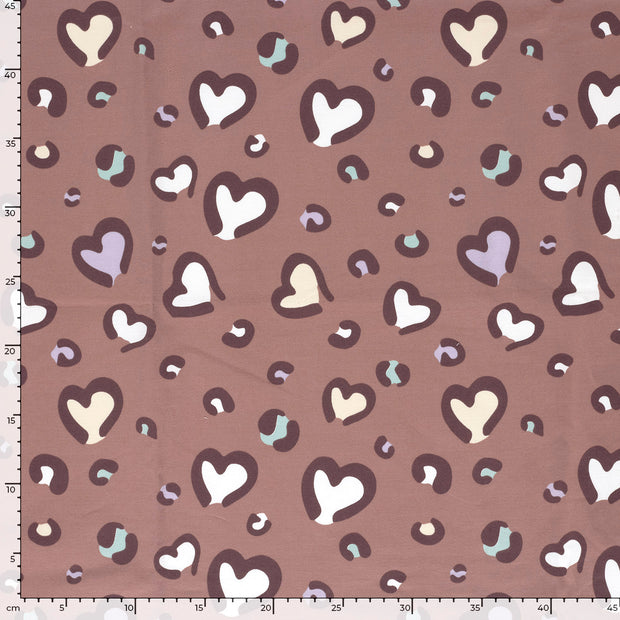 French Terry stof Harten Mauve