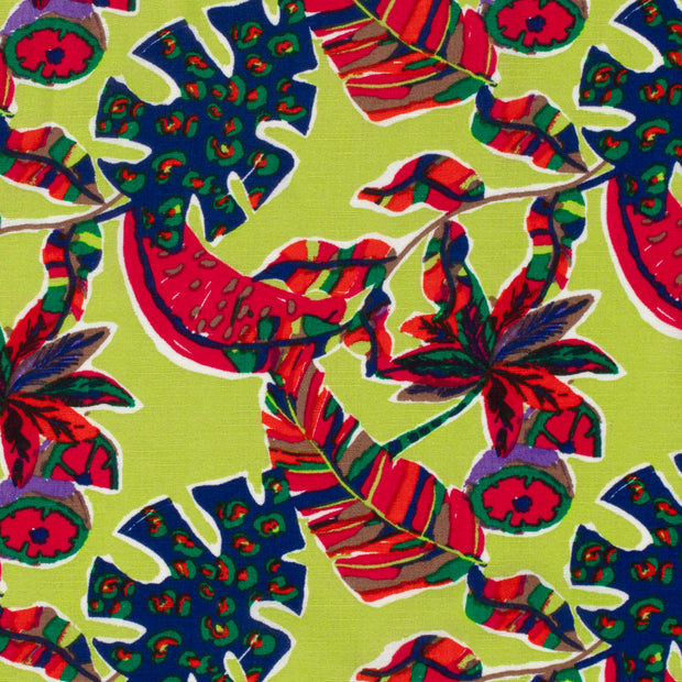 Polyester Bubble tissu Feuilles Vert Citron