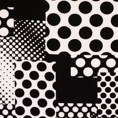 Viscose Poplin bedrukt Stippen Zwart