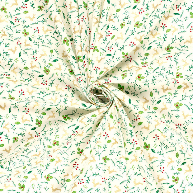 Baumwolle Popeline fabrik Wollweiß bedruckt und foliendruck 