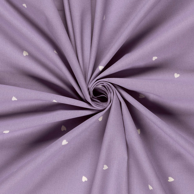 Popeline de Coton tissu Lilas imprimé 