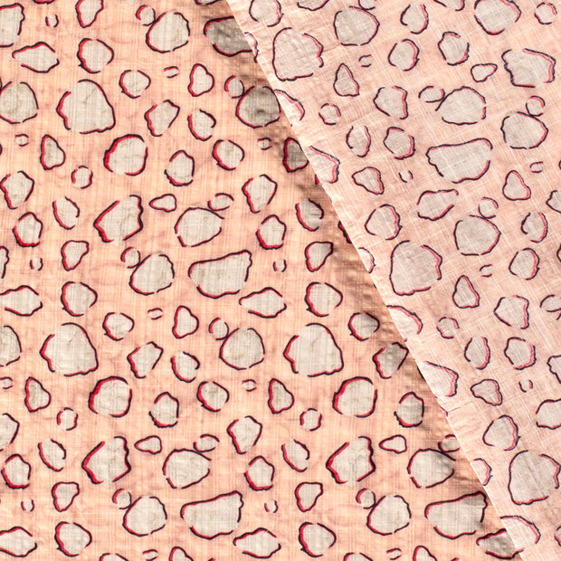 Coton Viscose en Chaine et Trame tissu pois slub imprimé 