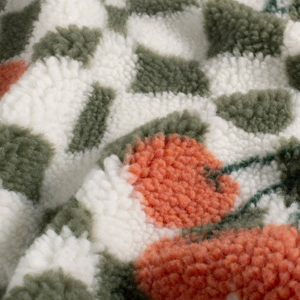 Sherpa Fleece fabric Cherries Off White