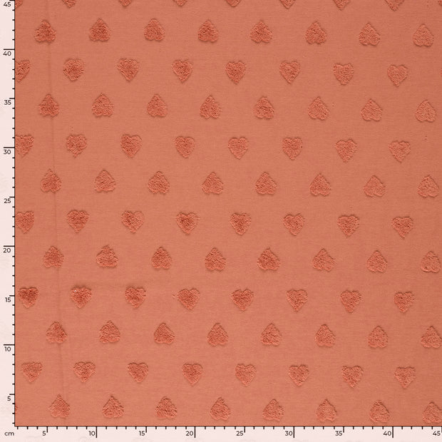 Knitted tissu cœurs Rose