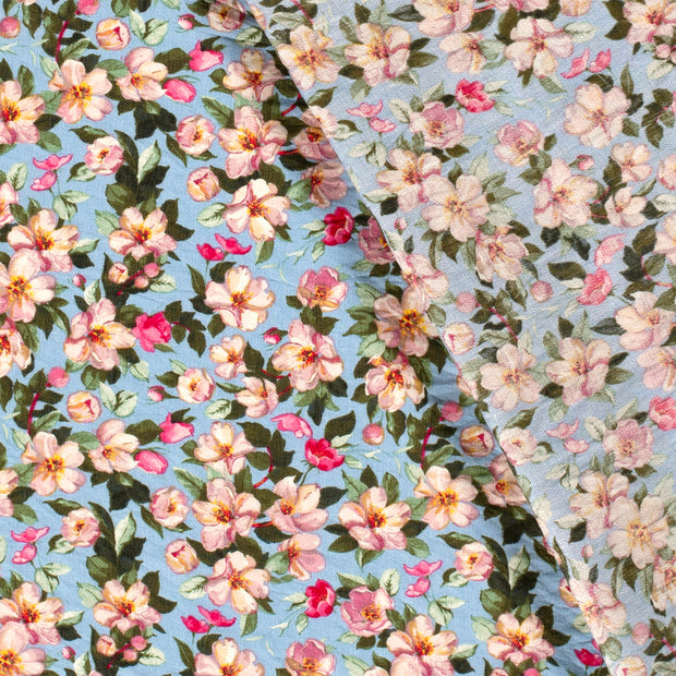 Viscose Nylon Crepe fabric Flowers printed 
