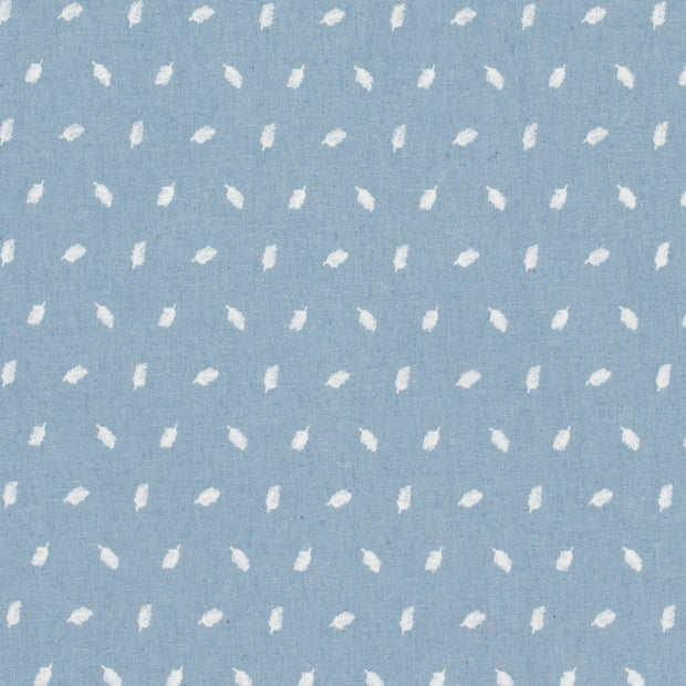 Denim fabric Feathers Light Blue