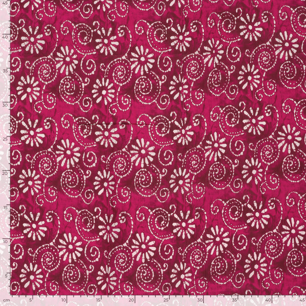 Voile fabric Flowers Fuchsia