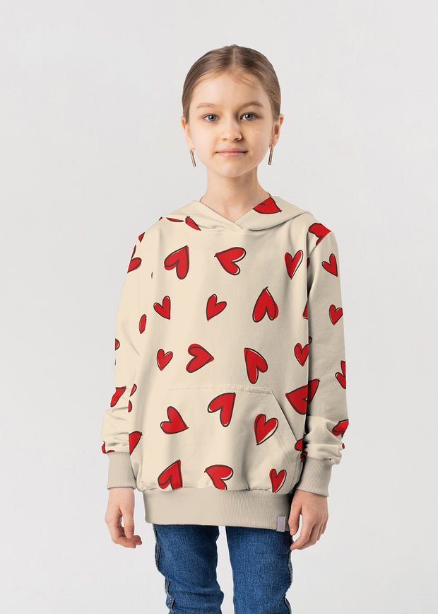French Terry fabrik Herzen Beige