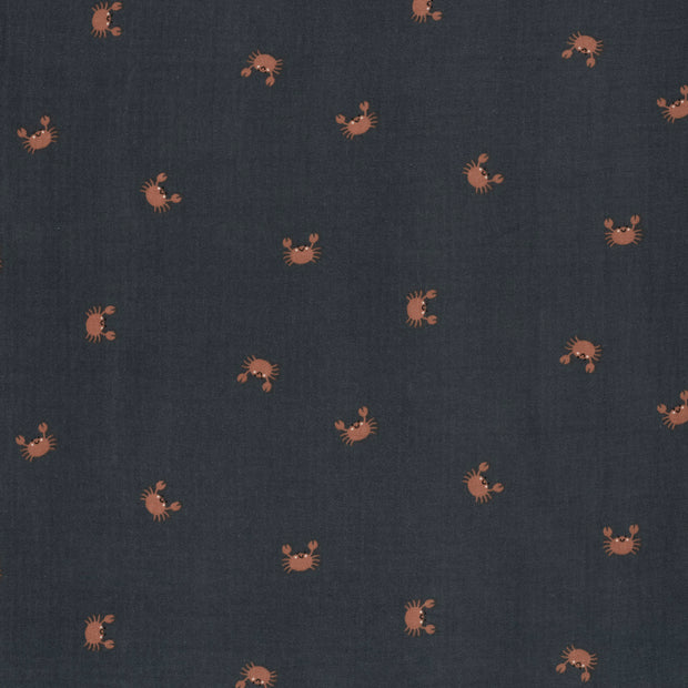 Double gaze tissu Bleu Marine mat 