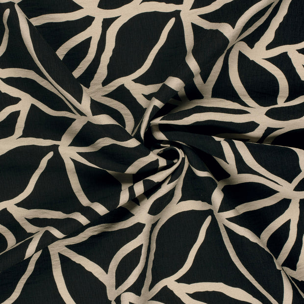Viscose Nylon Ottoman fabrik Beige bedruckt 