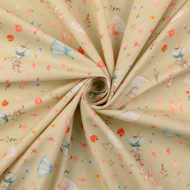 Cretonne stof Beige 