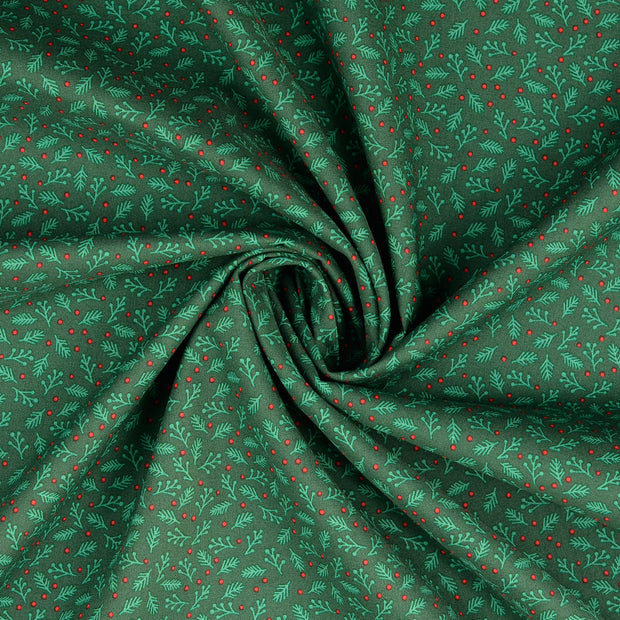  fabric Dark Green printed 