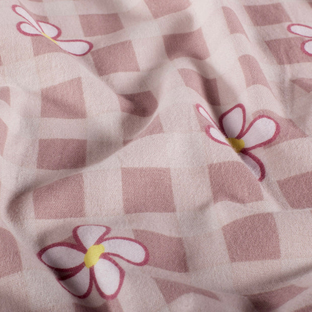 Flanel stof Bloemen Nude