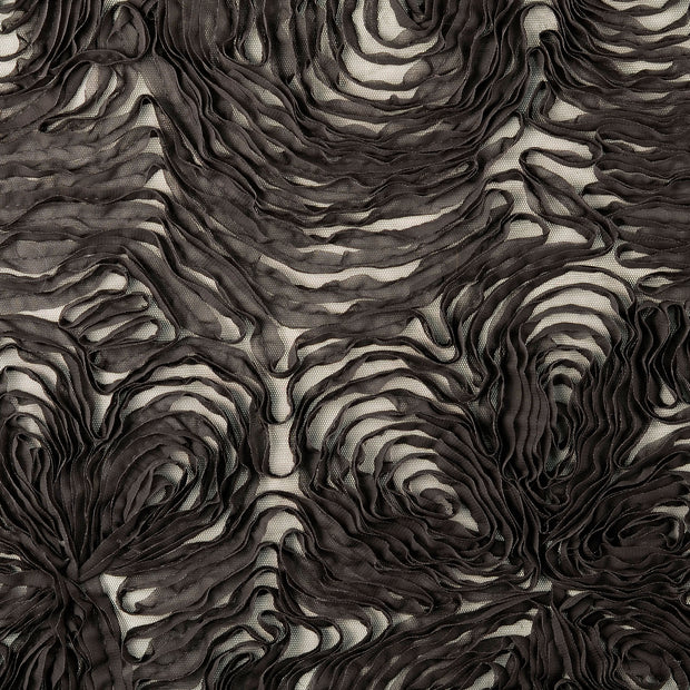 Mesh fabric Flowers Black