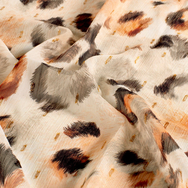 Chiffon fabric Glitter Orange