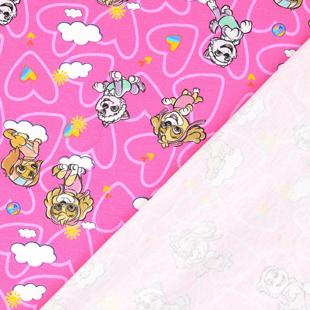Cotton Jersey fabric Pink digital printed 