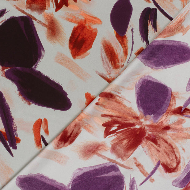 Satin Duchesse fabrik Blumen bedruckt 