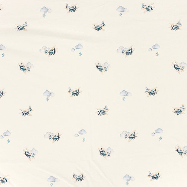 Cotton Jersey GOTS organic fabric Off White matte 