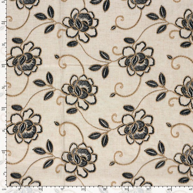 fabric Flowers Navy