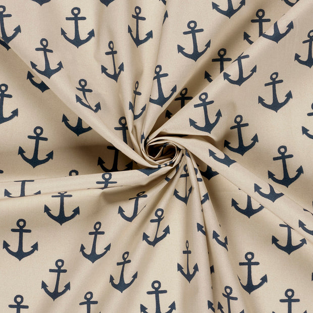 Cotton Poplin fabric Beige 