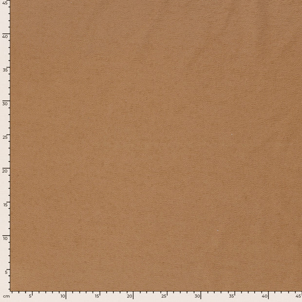 Terry Crêpe tissu Unicolore Noix de Muscade