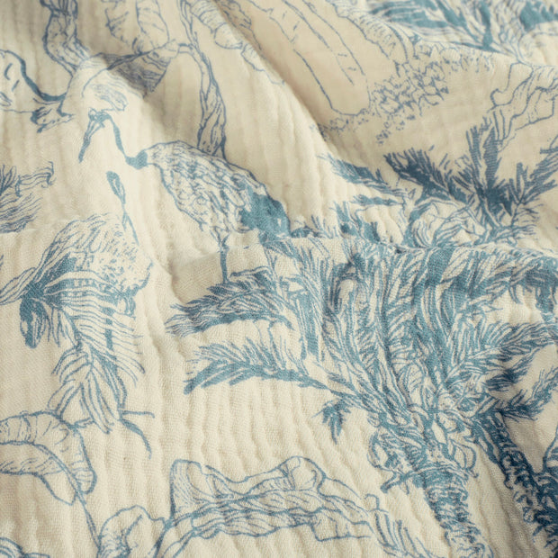 Muslin fabric Jungle Cobalt