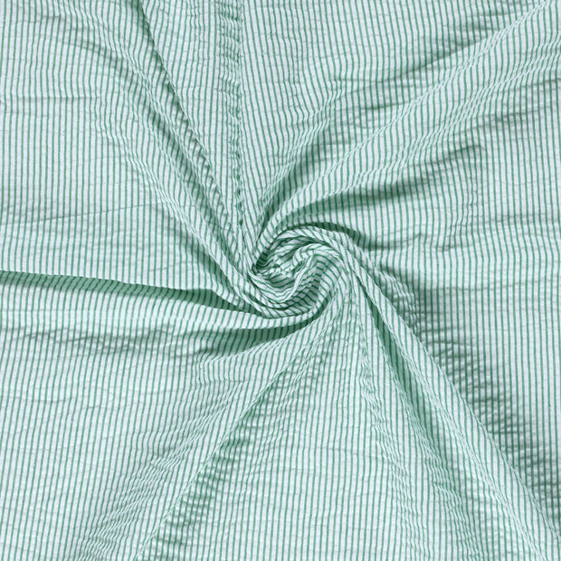  tissu Vert Seersucker 