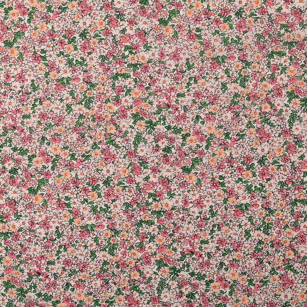 Voile fabric Flowers Pink