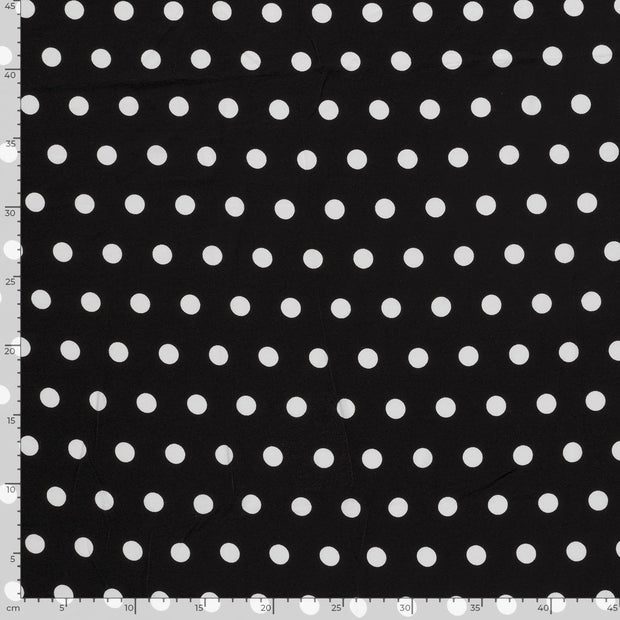 Viscose Vortex Jersey fabric Dots Black