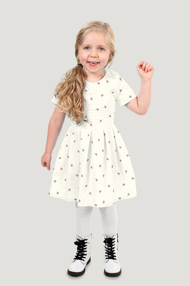 Cotton Poplin fabric Butterflies Off White