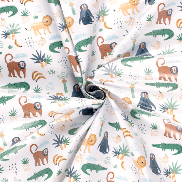 Toile Cirée tissu Blanc optique imprimé 