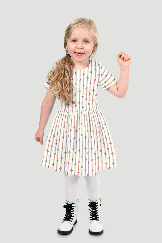 Cotton Poplin fabric Stripes Off White