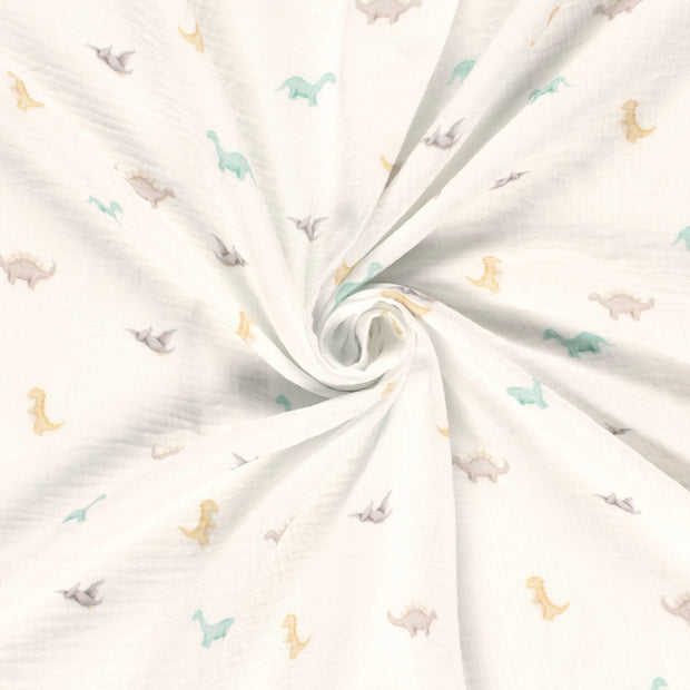 Double gaze tissu Blanc cassé imprimé numérique 